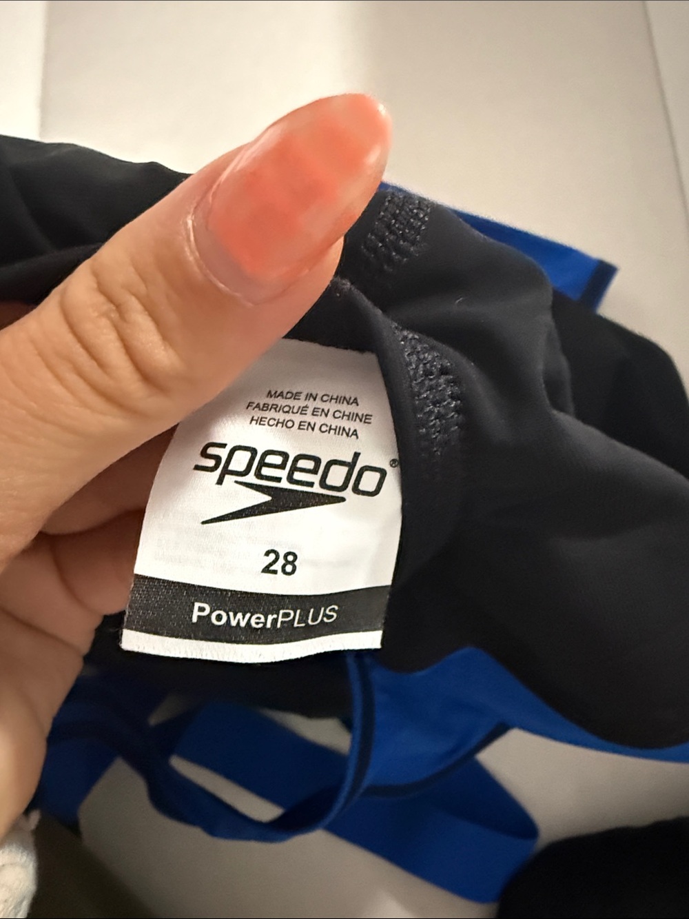 Speedo Black and Royal Blue One-Piece Racing Swimsuit - Picture 2 of 5